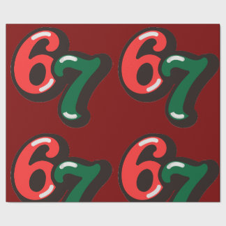 67 Christmas Funny Red & Green Wrapping Paper ラッピングペーパー