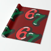 67 Christmas Funny Red & Green Wrapping Paper ラッピングペーパー (アンロールド)