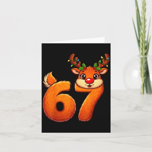67 Christmas Funny Reindeer Bruh Meme Pajamas Wome カード (正面)