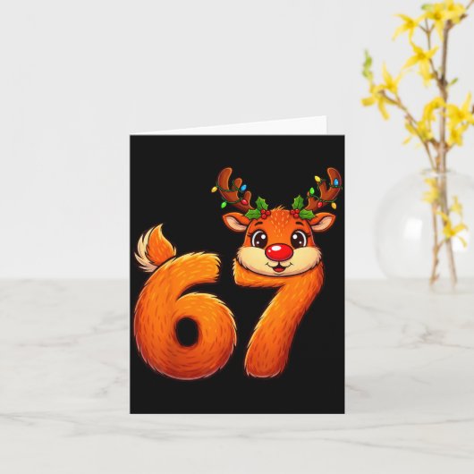 67 Christmas Funny Reindeer Bruh Meme Pajamas Wome カード (黄色い花)