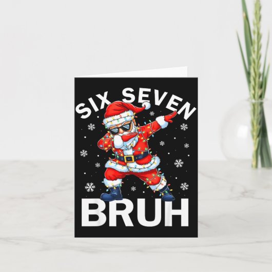 67 Christmas Funny Six Seven Bruh Meme Dabbing San カード (正面)