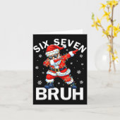 67 Christmas Funny Six Seven Bruh Meme Dabbing San カード (黄色い花)