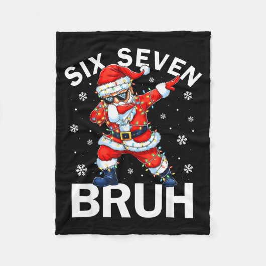 67 Christmas Funny Six Seven Bruh Meme Dabbing San フリースブランケット (正面)