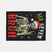 67 Christmas Funny Six Seven Bruh Meme Skeleton Sa フリースブランケット (正面(横))