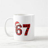67 Christmas Funny Six Seven Meme Brainrot Plaid S コーヒーマグカップ (左)