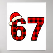67 Christmas Funny Six Seven Meme Brainrot Plaid S ポスター (正面)