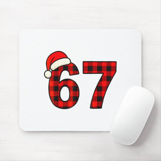 67 Christmas Funny Six Seven Meme Brainrot Plaid S マウスパッド (マウス)