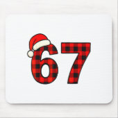 67 Christmas Funny Six Seven Meme Brainrot Plaid S マウスパッド (正面)
