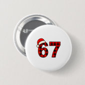 67 Christmas Funny Six Seven Meme Brainrot Plaid S 缶バッジ (正面&裏面)