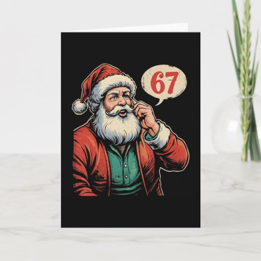 67 Christmas Funny Six Seven Meme Brainrot Santa C カード (正面)