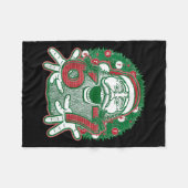 67 Christmas Funny Six Seven Meme Brainrot Santa C フリースブランケット (正面(横))