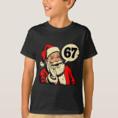 67 Christmas Funny Six Seven Meme Brainrot Santa C Tシャツ (正面)