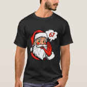 67 Christmas Funny Six Seven Meme Brainrot Santa C Tシャツ (正面)