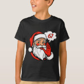 67 Christmas Funny Six Seven Meme Brainrot Santa C Tシャツ (正面)