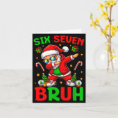 67 Christmas Funny Six Seven Meme Brainrot Santa K カード (黄色い花)