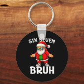 67 Christmas Funny Six Seven Meme Brainrot Santa K キーホルダー (正面)