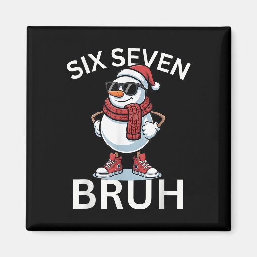 67 Christmas Funny Six Seven Meme Brainrot Snowman マグネット (正面)