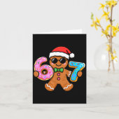 67 Christmas Gingerbread Six Seven Meme Gen Alpha  カード (黄色い花)