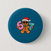 67 Christmas Gingerbread Six Seven Meme Gen Alpha  缶バッジ (正面)