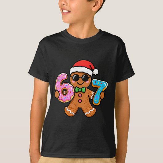 67 Christmas Gingerbread Six Seven Meme Gen Alpha  Tシャツ (正面)