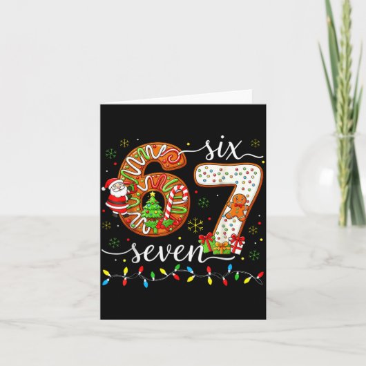 67 Christmas Gingerbreadman 6 7 Meme Xmas 67  カード (正面)