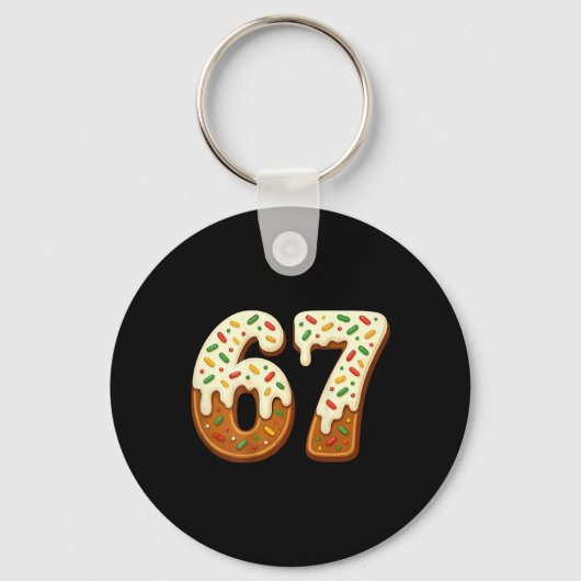 67 Christmas Holiday 6 7 Meme Gen Alpha Slang Back キーホルダー (正面)