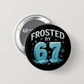 67 Christmas Ice Frost Cold 6 7 Internet Meme Xmas 缶バッジ (正面&裏面)