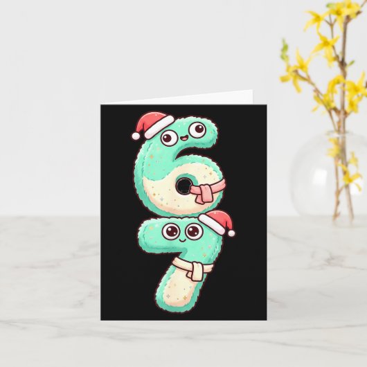 67 Christmas Kawaii Pastel Design  カード (黄色い花)