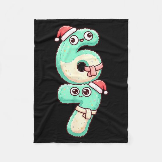 67 Christmas Kawaii Pastel Design  フリースブランケット (正面)