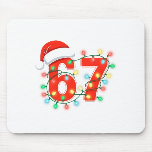 67 Christmas Lights Meme Saying 6 7 Costume Xmas L マウスパッド (正面)