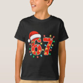 67 Christmas Lights Meme Saying 6 7 Costume Xmas L Tシャツ (正面)