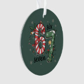 67 Christmas Lights Six Seven Holiday Funny Meme オーナメント (正面)