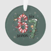 67 Christmas Lights Six Seven Holiday Funny Meme オーナメント (正面)