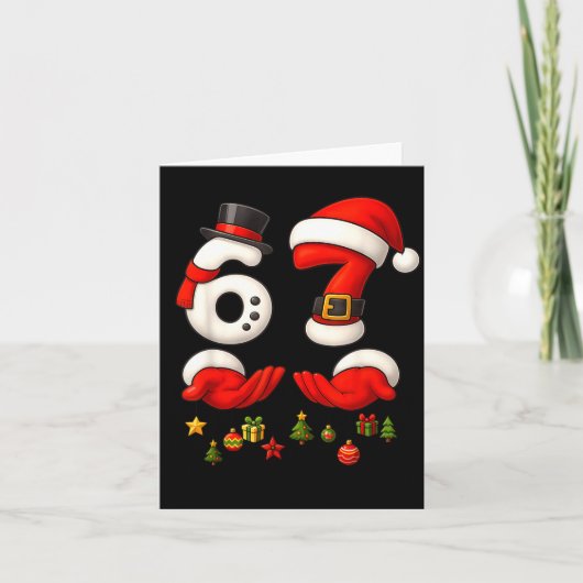 67 Christmas Meme Funny 6 7 Hands Gen Alpha Slang  カード (正面)