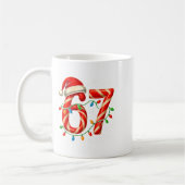 67 Christmas Meme Funny Six Seven Xmas Lights Cand コーヒーマグカップ (左)