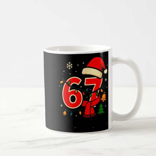 67 Christmas Meme Saying 6 7 Xmas Santa Claus コーヒーマグカップ (右)