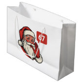67 Christmas Merry Six Seven Brainrot Santa Claus ラージペーパーバッグ (正面アングル)