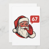 67 Christmas Merry Six Seven Brainrot Santa Claus 招待状 (正面/裏面)
