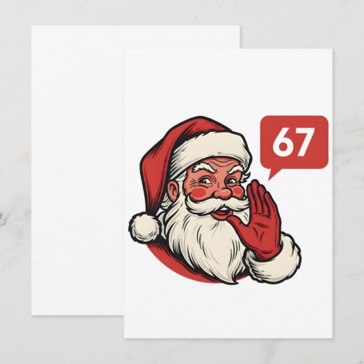 67 Christmas Merry Six Seven Brainrot Santa Claus 招待状 (正面/裏面)