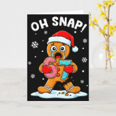 67 Christmas Oh Snap Gingerbreadman 6 7 Funny Meme カード (黄色い花)