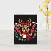 67 Christmas Outfit Women Meme Reindeer Six Seven  カード (黄色い花)