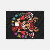 67 Christmas Outfit Women Meme Reindeer Six Seven  フリースブランケット (正面(横))