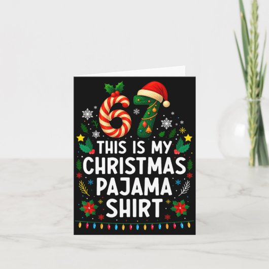 67 Christmas Pajama Shirt 6 7 Funny Meme Teen Boys カード (正面)