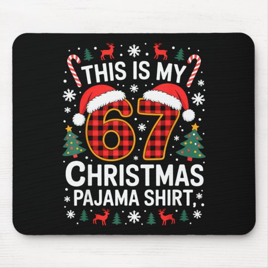 67 Christmas Pajama Shirt Funny Six Seven Meme Bra マウスパッド (正面)