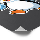 67 Christmas Penguin Santa Hat Birthday Holiday  ポスター (角)