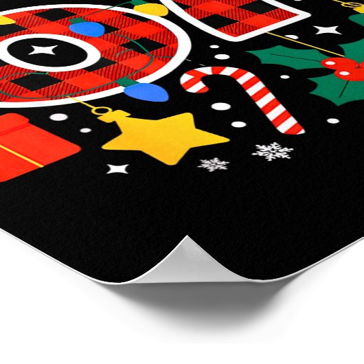 67 Christmas Red Plaid 6 7 Six Seven Boys  ポスター (角)