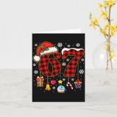 67 Christmas Red Plaid 6 7 Six Seven Boys Christma カード (黄色い花)