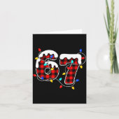 67 Christmas Red Plaid 6 7 Six Seven Boys Christma カード (正面)
