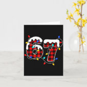 67 Christmas Red Plaid 6 7 Six Seven Boys Christma カード (黄色い花)