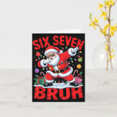 67 Christmas Shirt Santa Six Seven Bruh Men Women  カード (黄色い花)